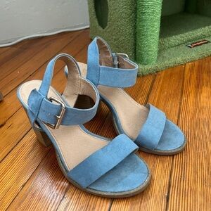 Target Blue Suede Heeled Sandals